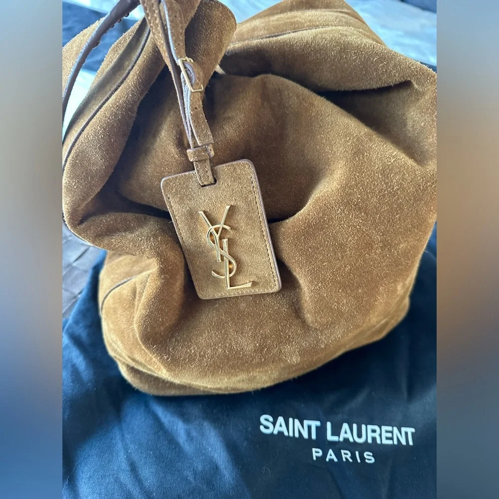 Saint Laurent Suede Studed Hobo Bag
